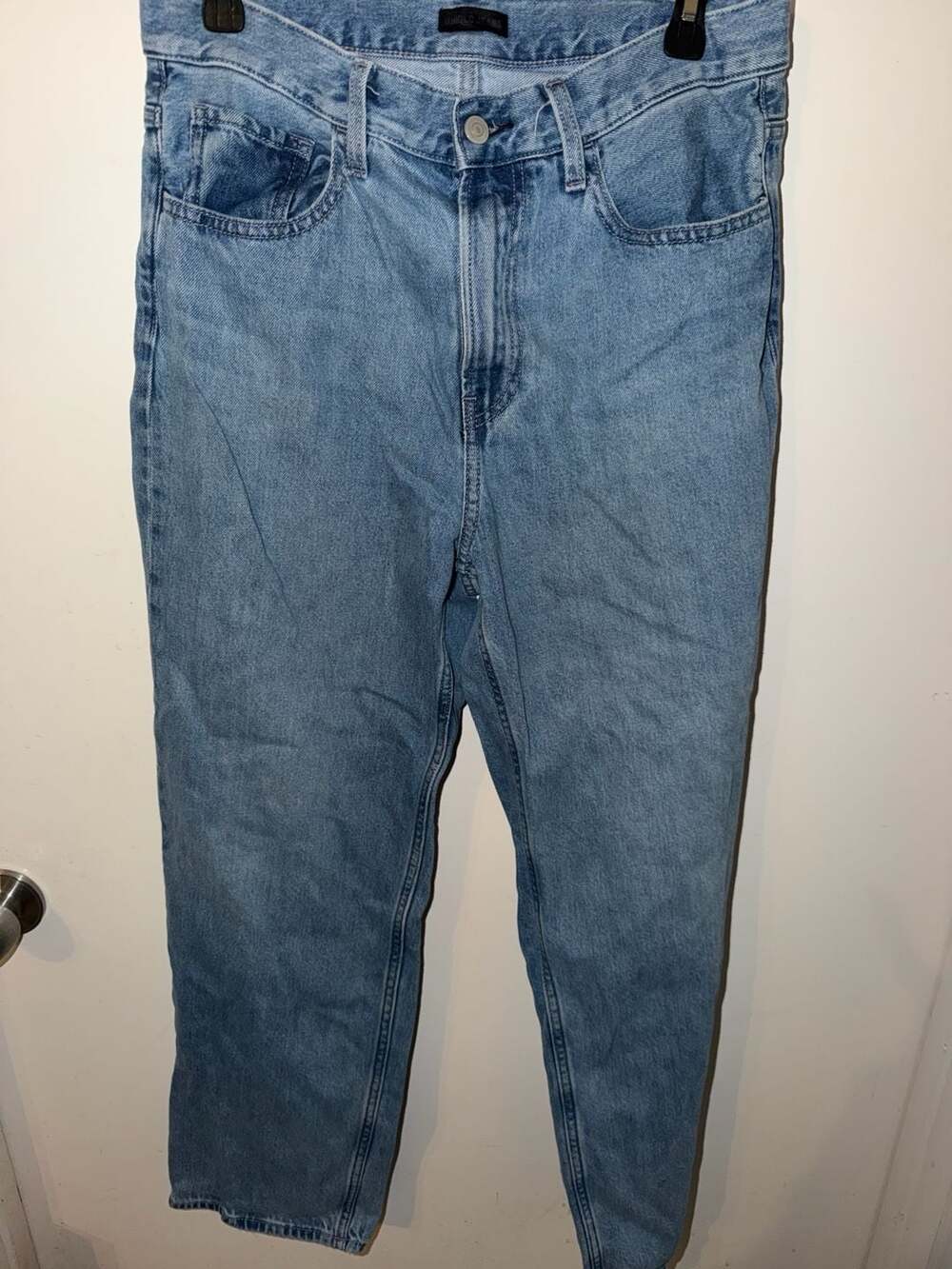Uniqlo Jeans High Rise Light Wash Straight Leg Denim Pants Size 30